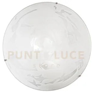 Plafoniera alabastro bianca 4 luci attacco e27 50x50x13,5cm