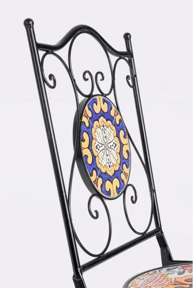 Set Bistrot Tavolo Mosaico 60 Cm Con 2 Sedie Pieghevoli Santorini Bizzotto