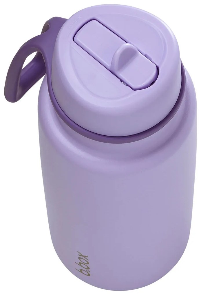 Bottiglia termica in acciaio inox con cannuccia 1l - viola