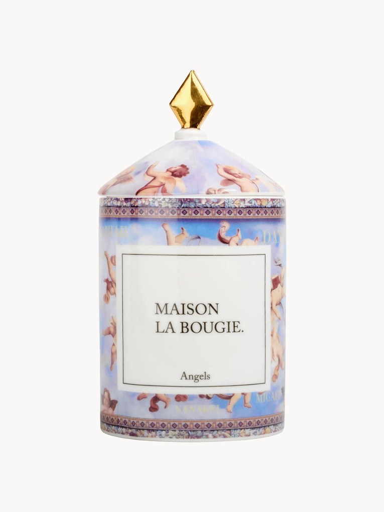 Candela profumata fatta a mano Angels (arancio, patchouli & giacinto)