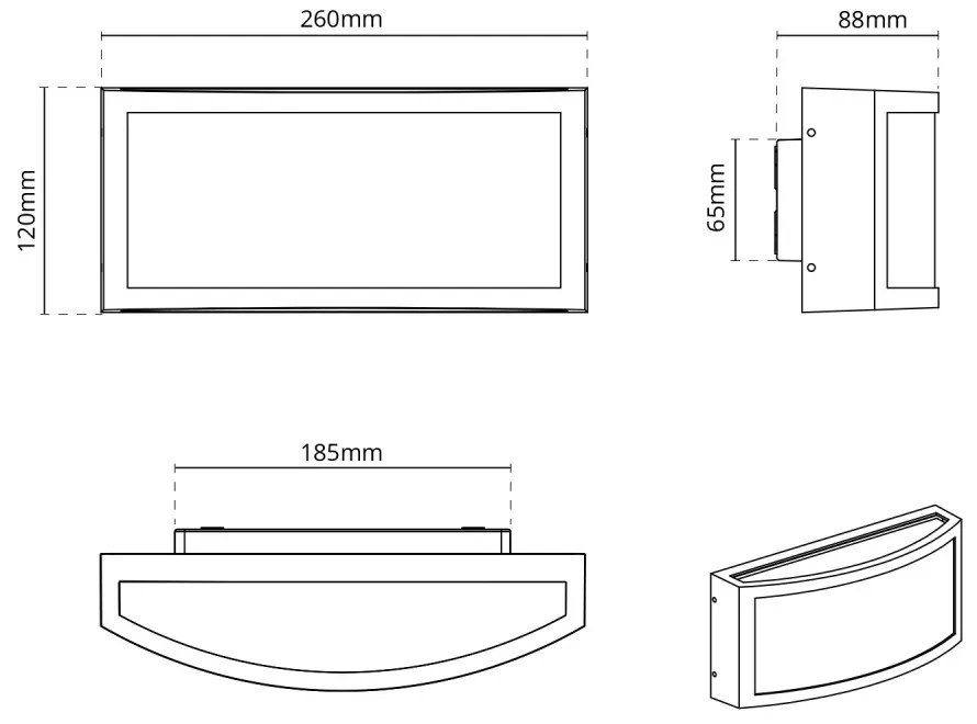 Applique Slim Design IP65 - E27 Bianca Colore del corpo Bianco