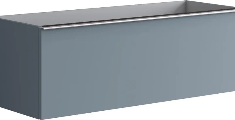 Mobile da bagno sospeso sotto lavabo L 120 x H 40 x P 45.5 cm indaco laccato, 2 cassetti Pixel plain