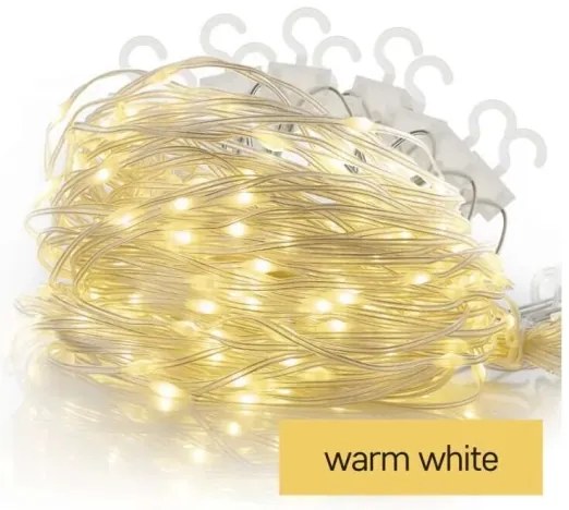 Catena luminosa LED per esterni 54 LED/8 funzioni 6,7 x 0,7 m IP44 bianco caldo