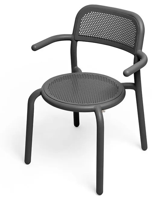 Fatboy Toní Armchair Sedia da bistrot con braccioli, Anthracite