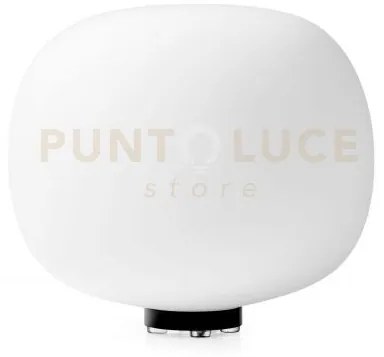 Bombo lampada da tavolo grande d.30cm  struttura metallo nero attac...