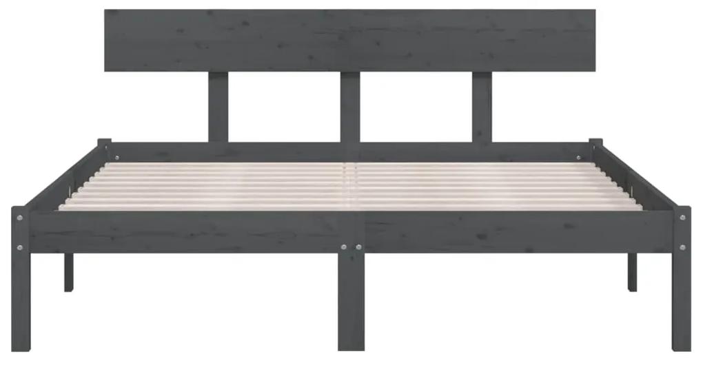 Giroletto grigio in legno massello di pino 150x200 cm uk king