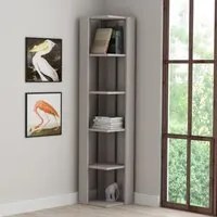 Libreria Angolare 34x34x161 cm in MDF Nati Light Mocha