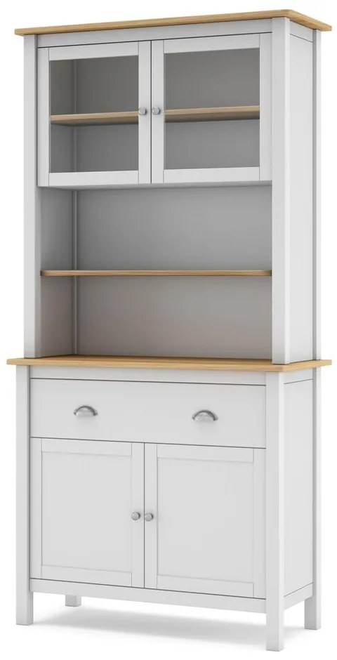 Vetrina bianca/naturale in legno di pino 90x180,5 cm Misti - Marckeric