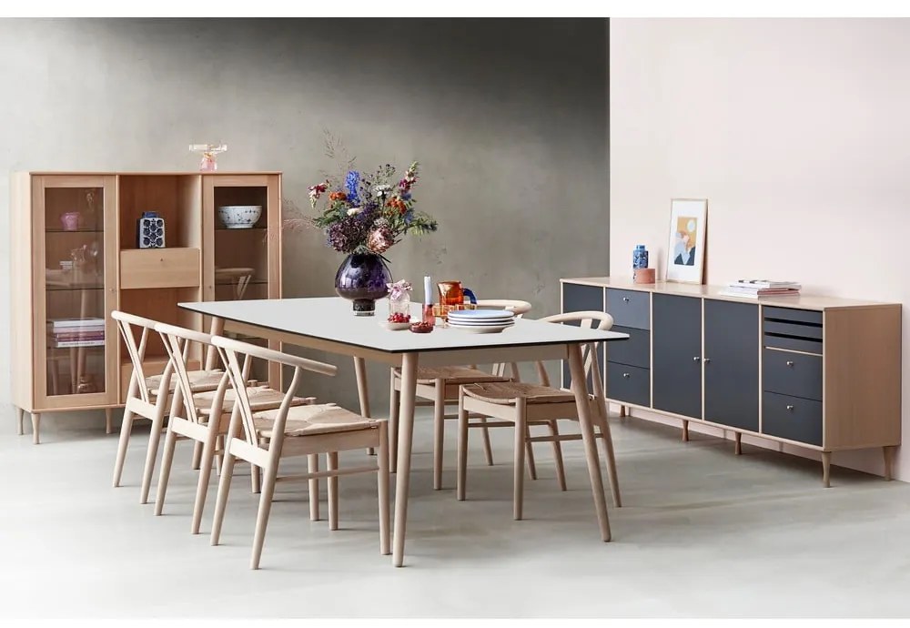Tavolo da pranzo pieghevole bianco e nero con piano bianco 90x165 cm Meza - Hammel Furniture