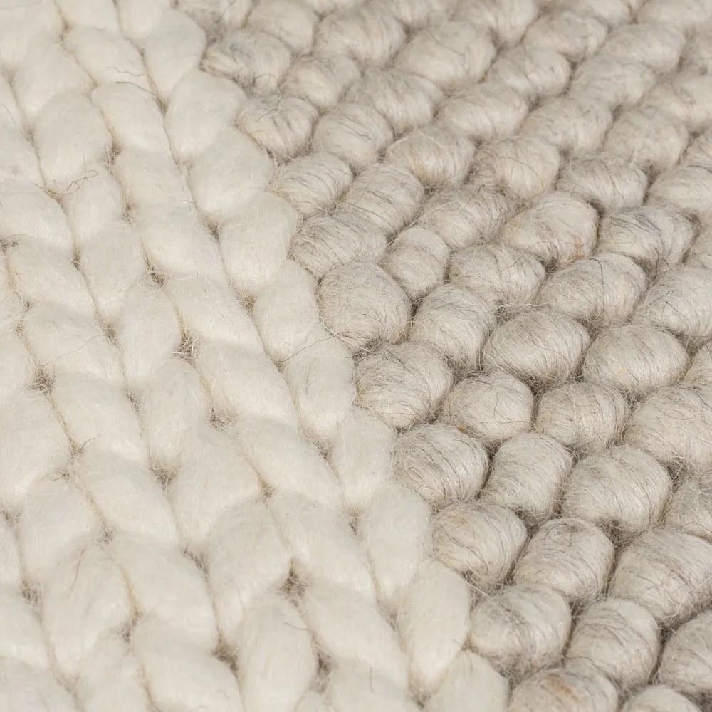 Passatoia beige tessuta a mano in misto lana 60x230 cm Minerals Patchwork - Flair Rugs