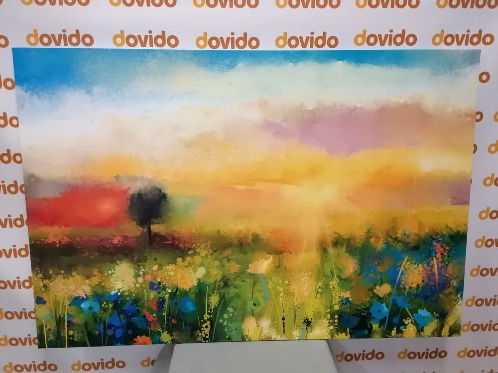 Quadro su tela – Pittura a olio di fiori di campo