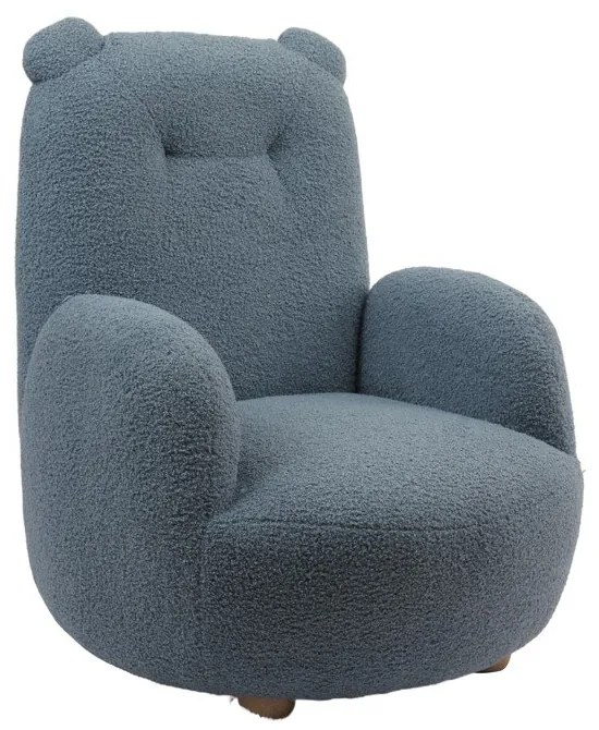 Poltrona per bambini blu con rivestimento in bouclé Rocky – Vipack