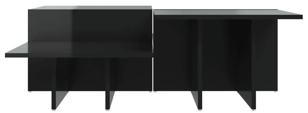 Tavolini da salotto 2 pz nero lucido in legno multistrato