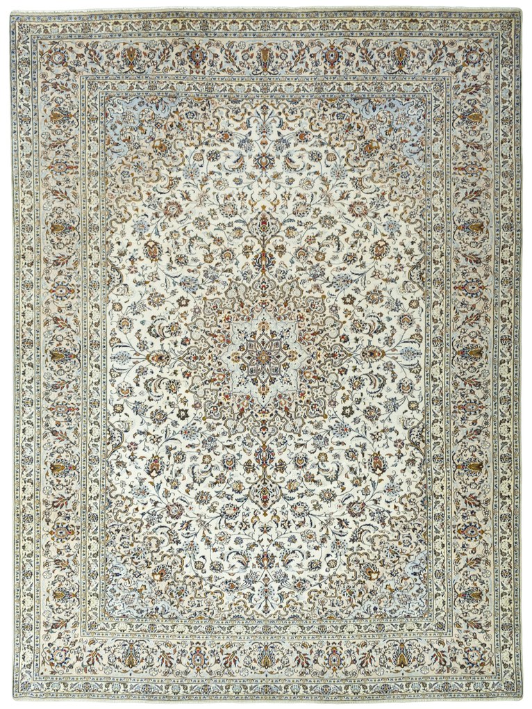 Kashan Tappeto 290 x 400 Beige (Iran) Annodato A Mano