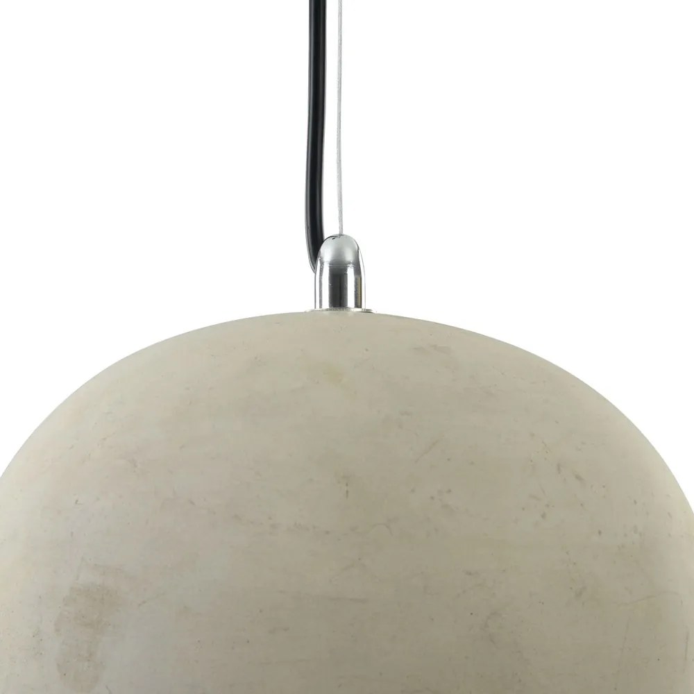 Lampadario Industrial Broni Metallo Nero 1 Luce Diffusore Calcestruzzo Grigio