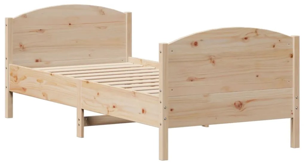 Letto senza materasso 75x190 cm in legno massello pino