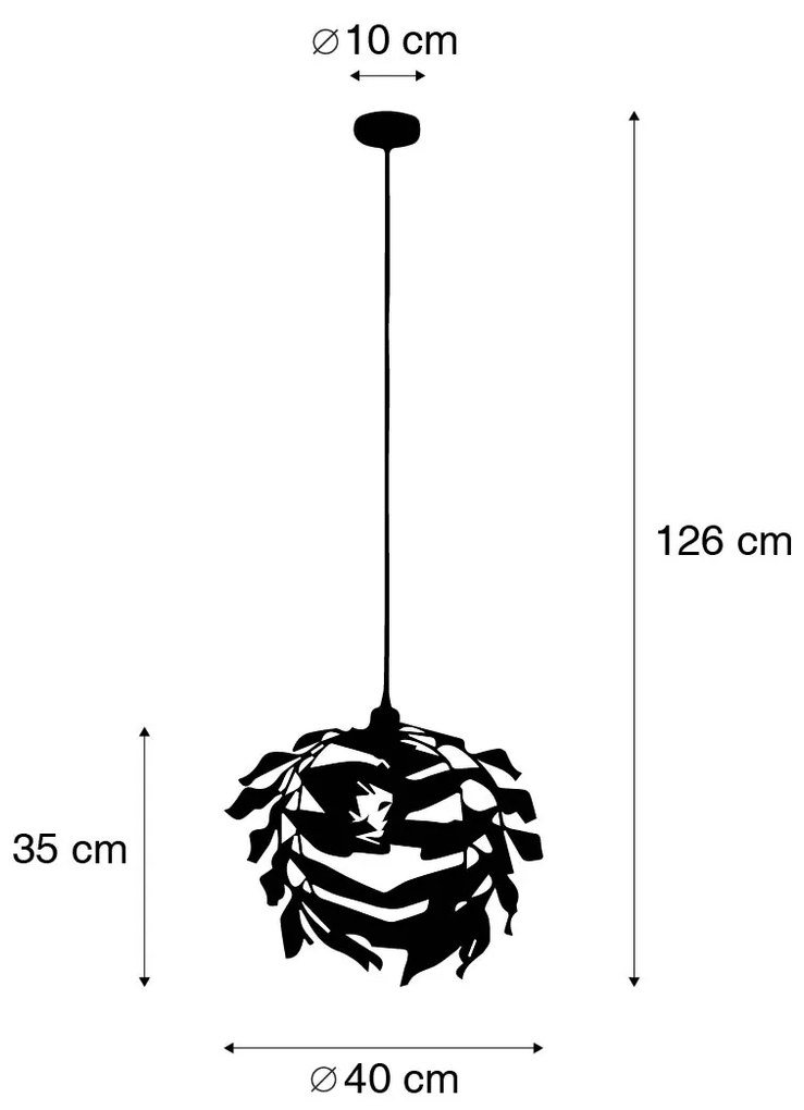 Lampada a sospensione vintage oro antico 40 cm - Linden