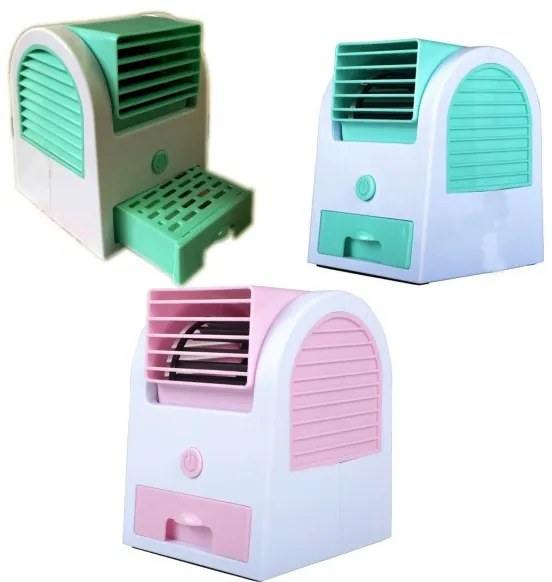Trade Shop - Mini Condizionatore Climatizzatore Ventilatore Usb Batterie Ghiaccio Aria Fredda