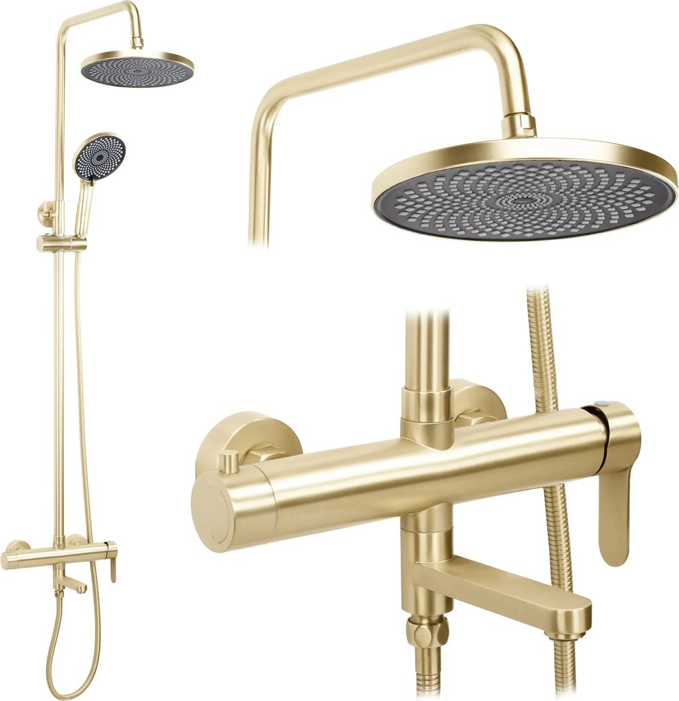 Set Doccia Rea Arcos brush gold