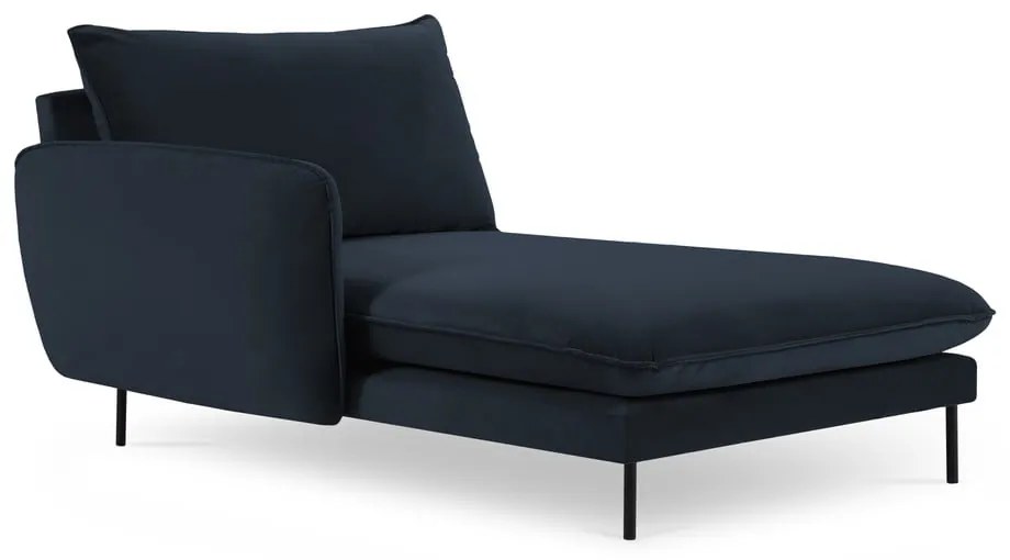 Poltrona in velluto blu scuro (angolo sinistro) Vienna - Cosmopolitan Design