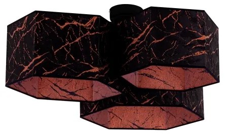 Duolla - Lampadario a plafone ROLLER TRIO HEX 3xE27/15W/230V nero/rame