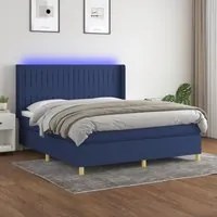 Letto a Molle con Materasso e LED Blu 180x200 cm in Tessutocod mxl 101111