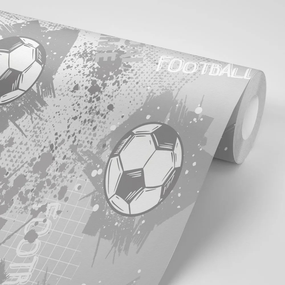 Carta da parati – Pallone da Calcio in Grigio