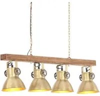 Lampada a Sospensione Industriale Ottone E27 Legno di Mango cod mxl 63911