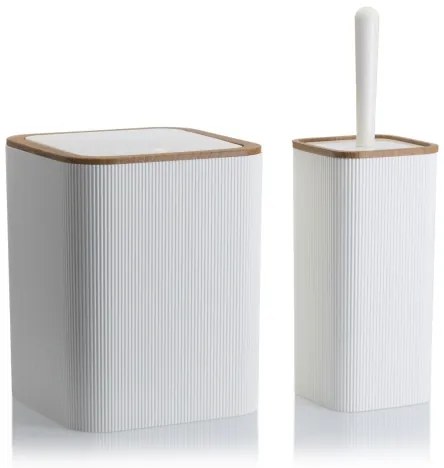 Set da bagno ZOYA 5 pz bianco/marrone