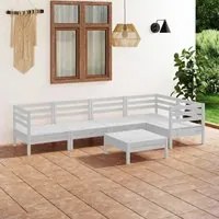 Set Salotto da Giardino 6 pz in Legno Massello di Pino Bianco 3082703