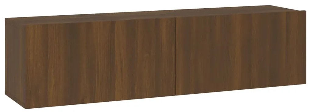 Mobile tv muro rovere marrone 120x30x30cm legno multistrato