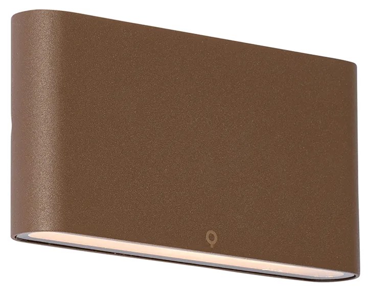 Lampada da parete per esterni moderna marrone ruggine 17,5 cm con LED IP65 - Batt