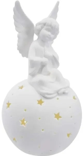 LED decorazione natalizia LED/0,4W/2xAA angelo in ceramica