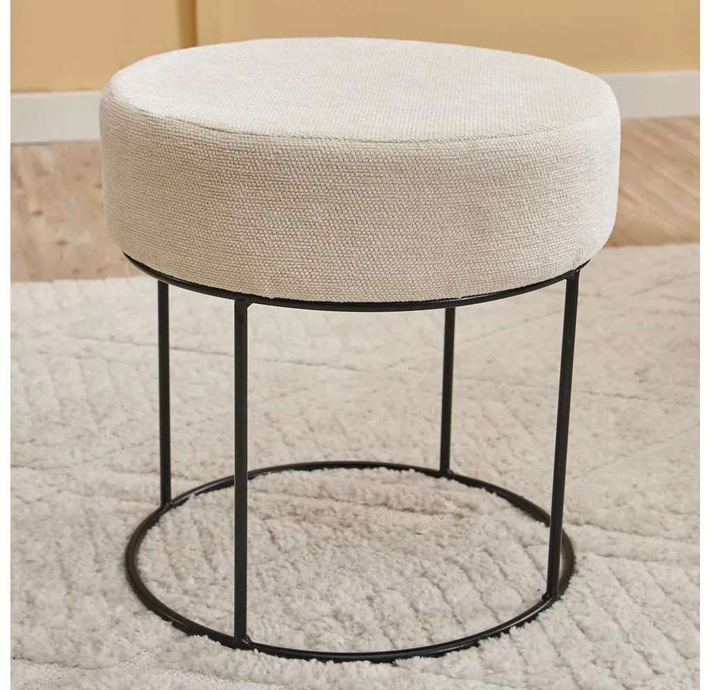 Pouf JAVI Ø 40 cm crema