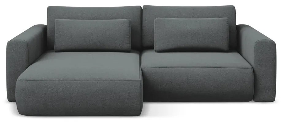 Divano angolare grigio scuro allungabile/con contenitore (con penisola a sinistra/con chaise lounge) Kapua – Makamii