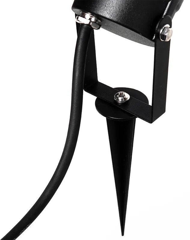 Set di 3 faretti da giardino neri con cavo e spina IP65 - Done