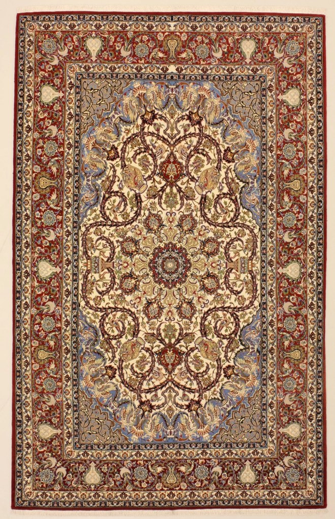 Isfahan Tappeto 160x260 (Iran) Annodato A Mano