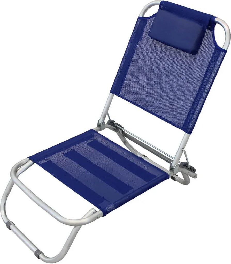 spiaggina mare prendisole in alluminio completa di cuscino cm 56 x 47 x 20/72 h