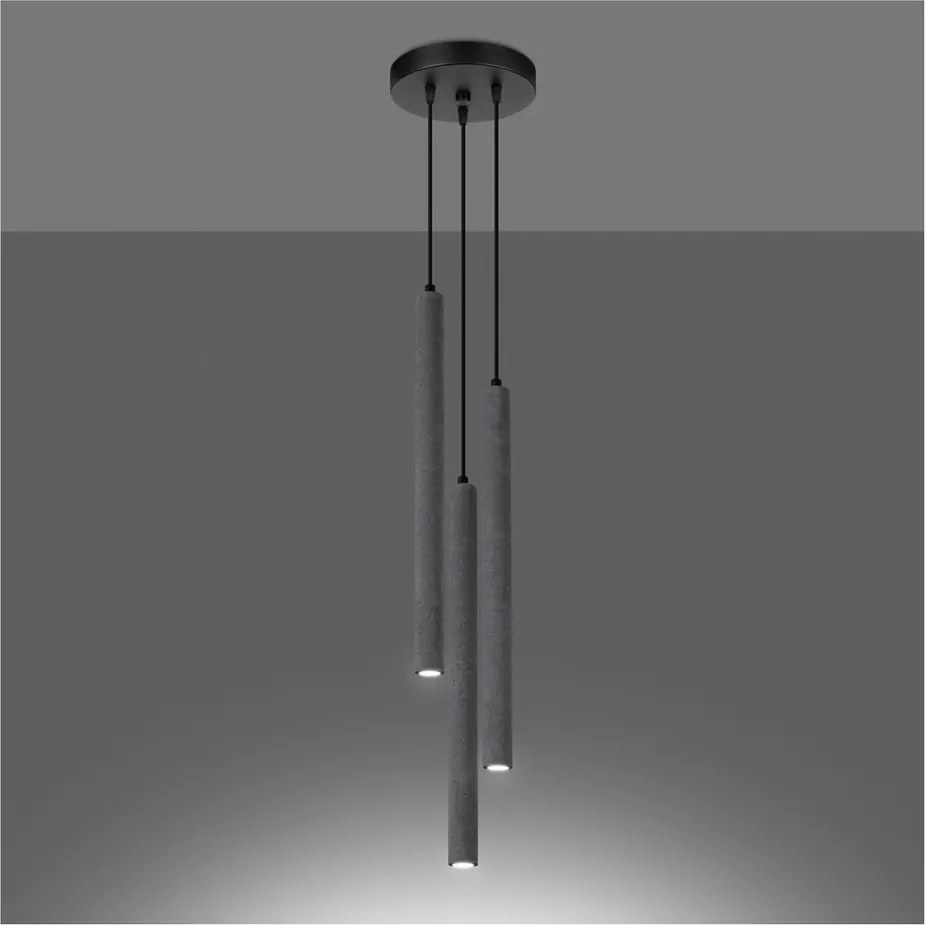 Lampadario grigio in calcestruzzo ø 19,5 cm Fideus – Sollux