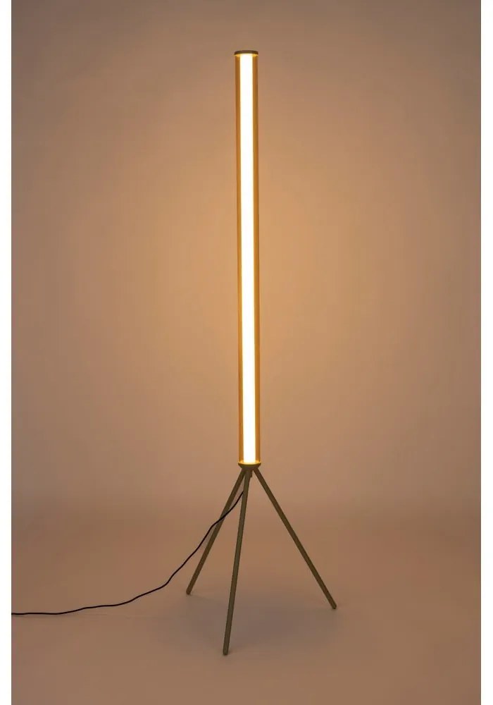 Lampada da terra LED beige con paralume in vetro con intensità regolabile (altezza totale 156 cm) Scotty – Zuiver