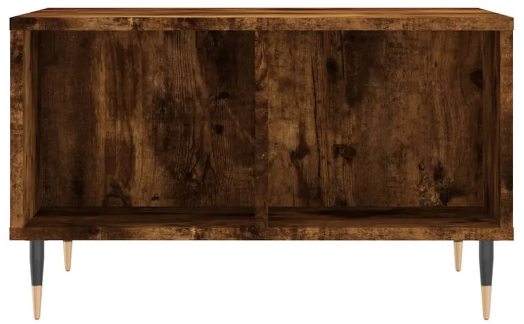 Tavolino da salotto rovere fumo 60x50x36,5 cm legno multistrato