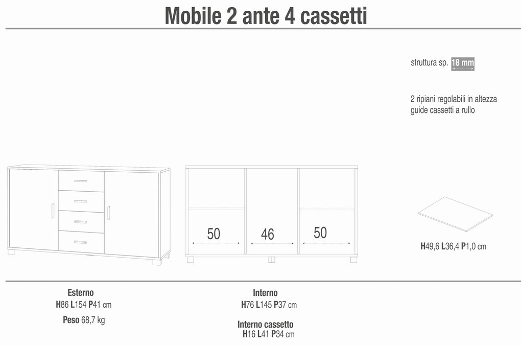 KITON - madia moderna per soggiorno