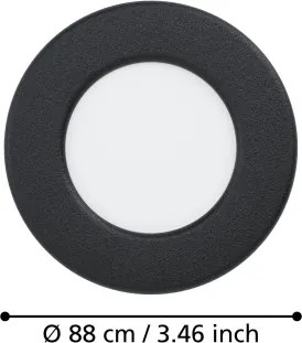 Eglo 901386 - Faretto da incasso LED FUEVA LED/3,7W/230V Ø 8,8 cm nero