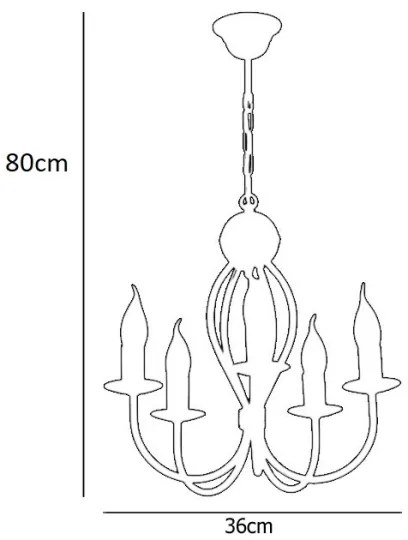 Lampadario a sospensione con catena ARTHUR 5xE14/40W/230V