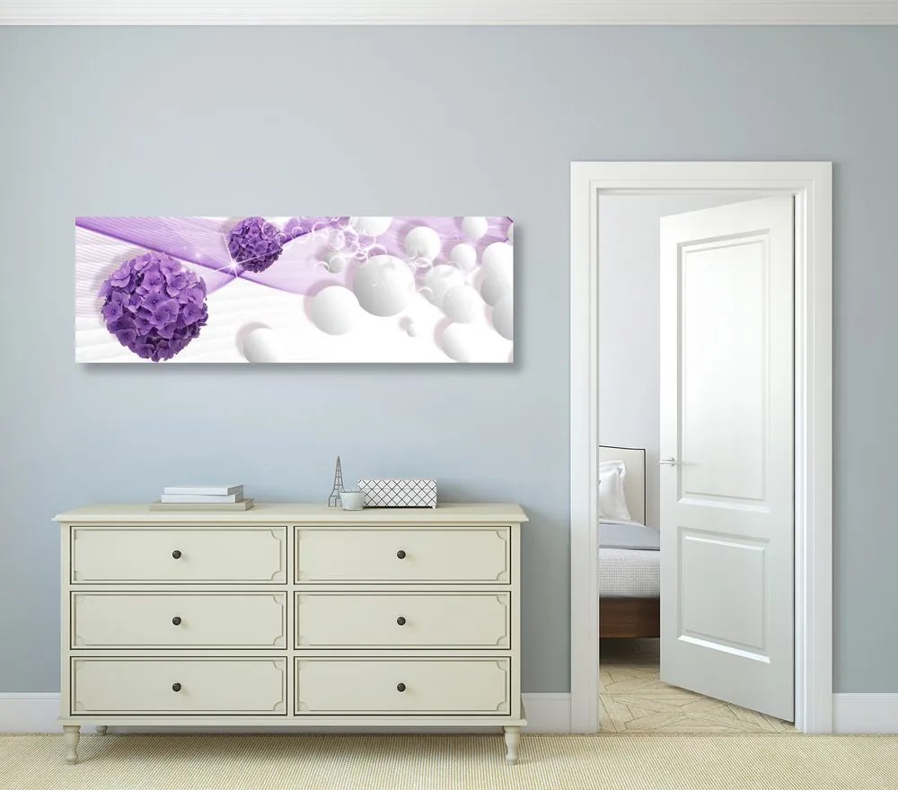 Quadro su tela – Fiori con sfondo astratto