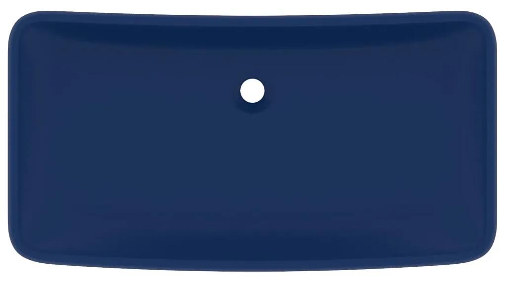 Lavabo Lusso Rettangolare Blu Scuro Opaco 71x38 cm in Ceramica