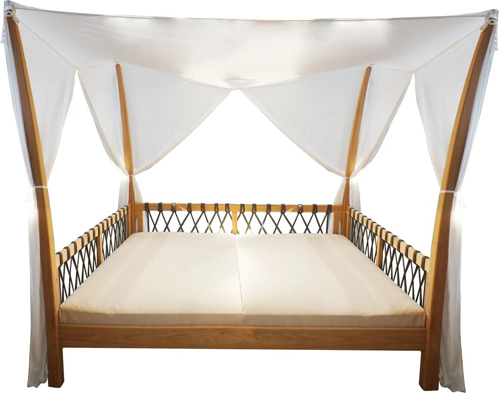 LEVANTE - gazebo letto in teak con cuscini