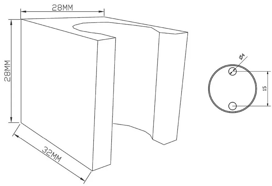 Supporto per doccia in ottone, argento - Sapho