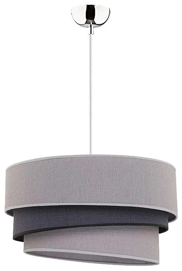 Duolla - Lampadario a sospensione con filo TRIO 1xE27/40W/230V diametro 45 cm grigio/nero