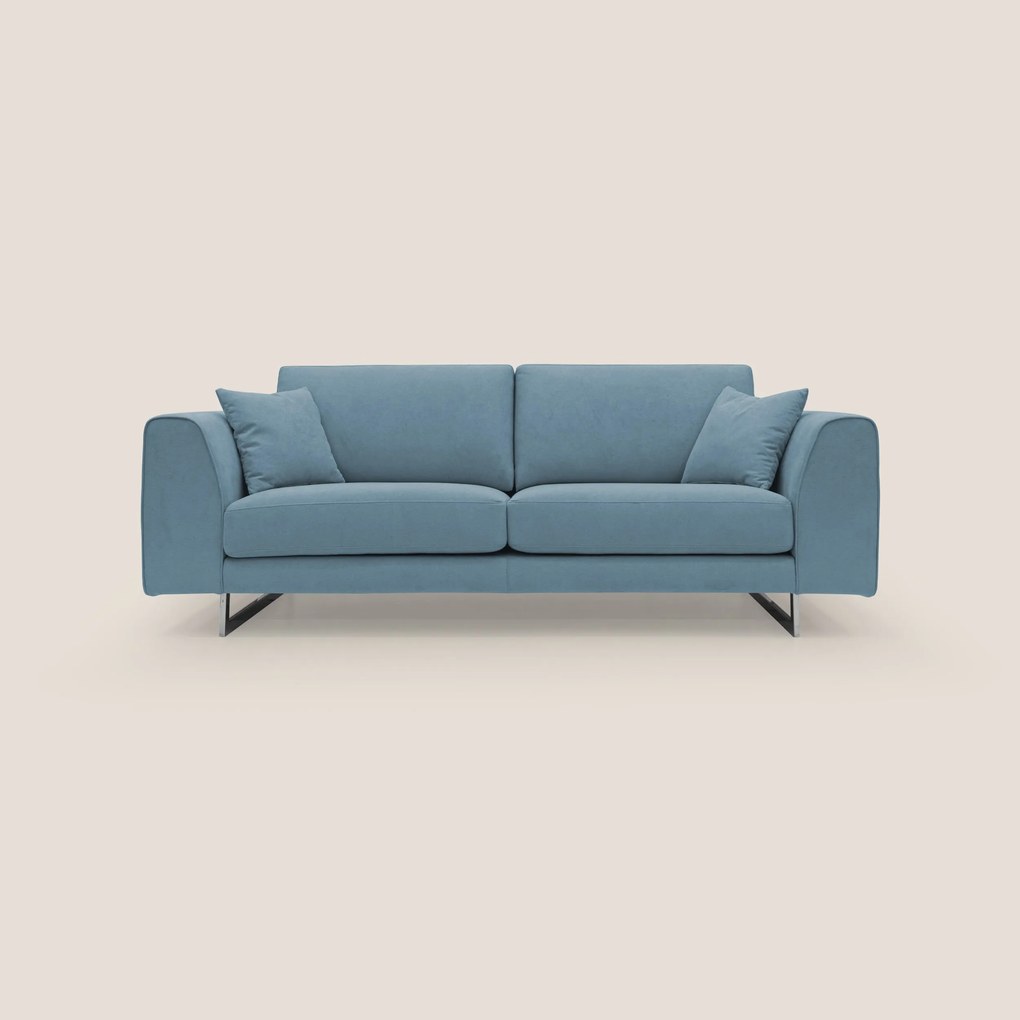 Armony Divano moderno con slitte in acciaio e tessuto impermeabile T02